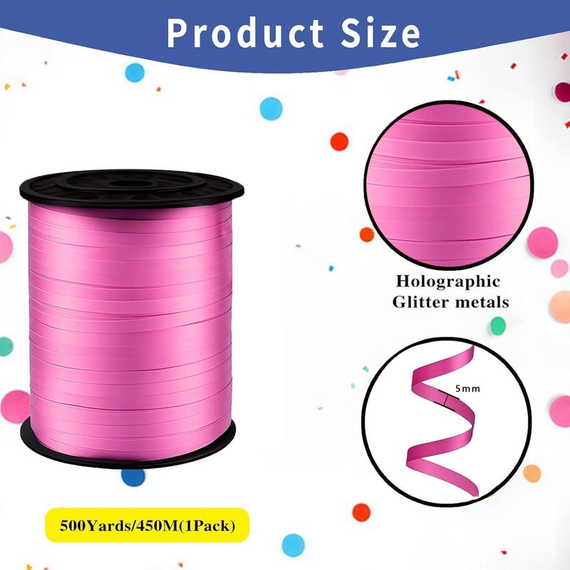 WFAUIBR 500Yard Premium Pink Curling Ribbon Balloon String,3/16" for Gift Wrapping, Balloon Ribbon,Party Birthday Wedding Decoration,Art Crafts,Florist Flowe ﻿ - Image 2